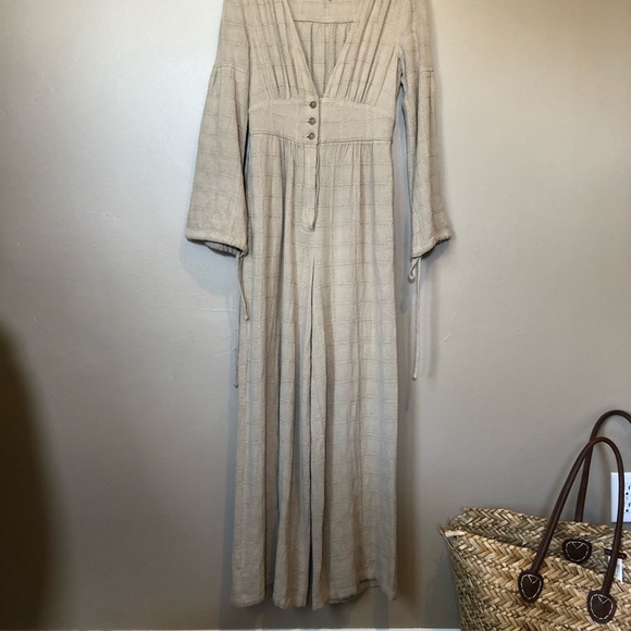 Free People Linen Jumpsuit Festival Event Going Out - Picture 3 of 8